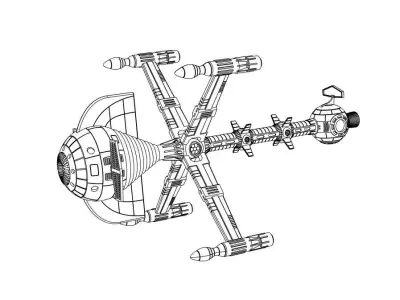 CyberLAB starship - Captain FLAM- 3D print files  3D print model