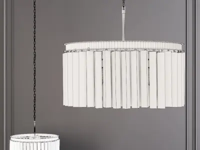 RH 1920S ODEON RHYS SMOKE GLASS PRISM ROUND CHANDELIER 20 Black 3D model