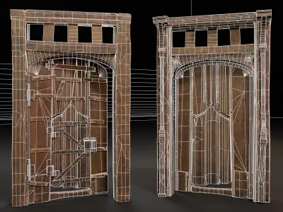 Medieval Gate Low-poly 3D model