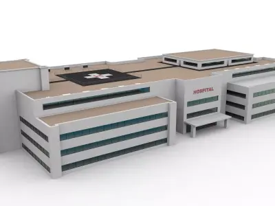 Modern hospital 3D model