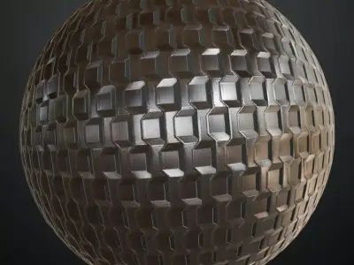 Industrial Slotted Hexagonal Metal Grill PBR Seamless Texture