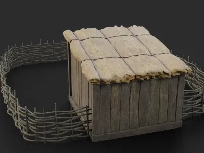 Chicken Coop Low-poly 3D model