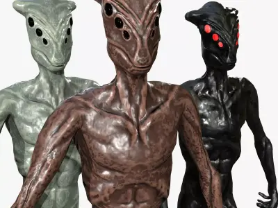 Alien Low-poly 3D model 5