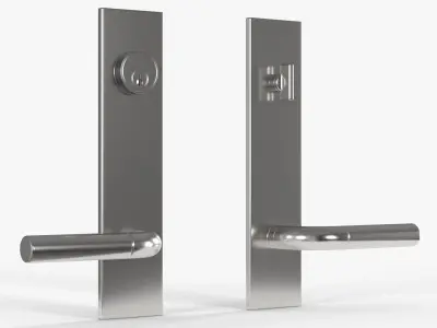 Tumalo Handle - Nickel Lever Exterior Door Hardware 3D model