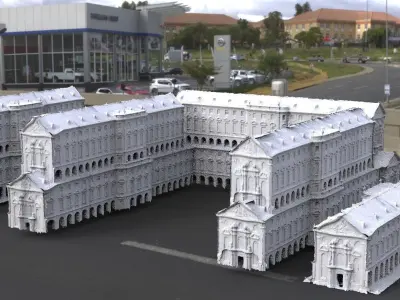 Venetian Stone courtyard architecture full 3 models 3D 3D model