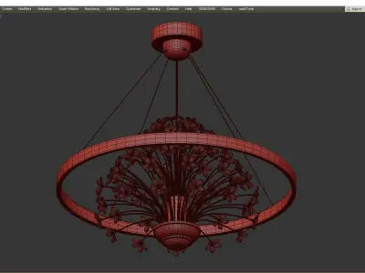 Cassia chandelier Low-poly 3D model