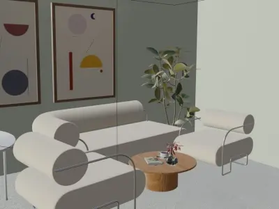 Modern living room 3D model