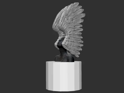 Girl music with wing 3D print model