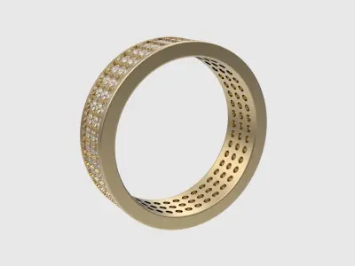 Three-Row Pave Set Ring JDBCo 3D print model