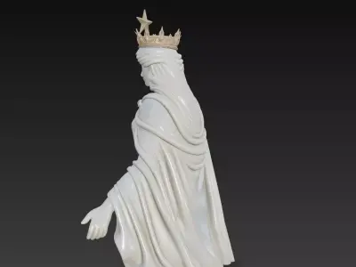 Celestial Star Goddess - Marble Oracle Statue Radiant Sphere 3D print model