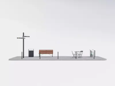 Prague street furniture collection 3D model