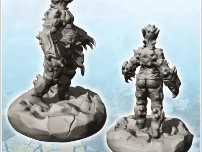 Orc in armor with pointed ears and hands 13 - Medieval Fantasy M 3D print model