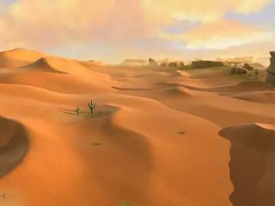 desert sand desert oasis wilderness 3D model