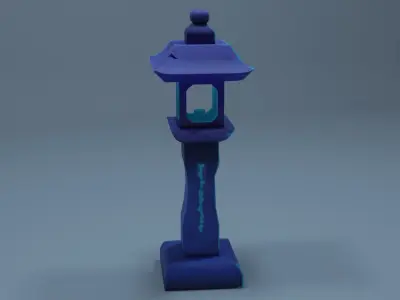Lamp post stylized Low-poly 3D model
