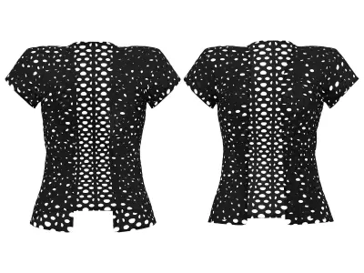 6in1 Black Street Fashion Outfit Low-poly 3D model