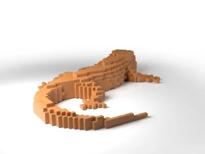 GecoRhino Minecraft Voxel Low-poly 3D model