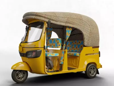 TRICYCLE - RICKSHAW - PIAGGIO 3D MODEL Low-poly 3D model