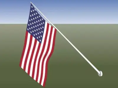 USA flag - wall mount 3D model
