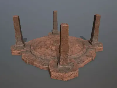 Ruin Gate Low-poly 3D model 26