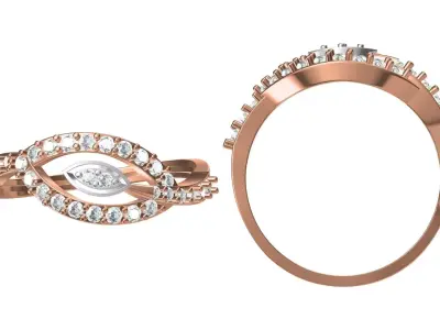 Light Weight Wedding Engagement Women Ring STL JCD Details 3D print model 49
