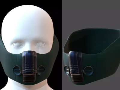 Gas mask helmet 3d model scifi Low-poly  Low-poly 3D model 308