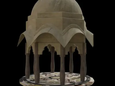 gazebo with dome roof Low-poly 3D model