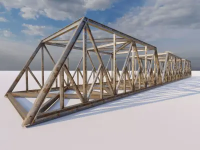 Structural engineering of Metal bridge structure 3D model