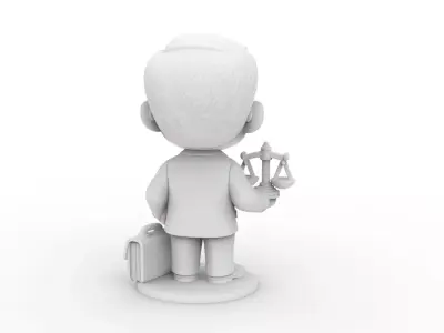 Lawyer Cartoon Character 3D Printable 3D print model