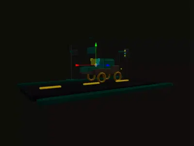 Low-Poly Open Road Scene Stylized Environment Pack Low-poly 3D model