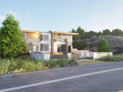 WIde View Modern House 3D model