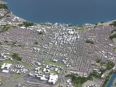 Burlington - Vermont - City 3D Model Low-poly 3D model