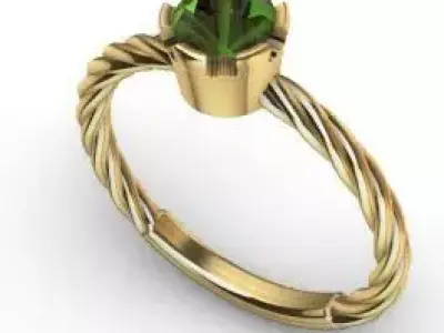 Women solitaire ring 3dm stl render detail 3D print model 3D print model get