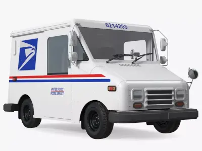 Grumman LLV USA Post Car Rigged for Maya 3D model