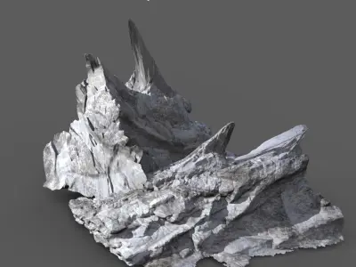 Ice shard mining rocks 3D model