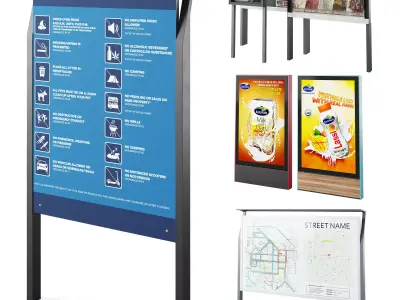 Street advertising information stands by mmcite 3D model