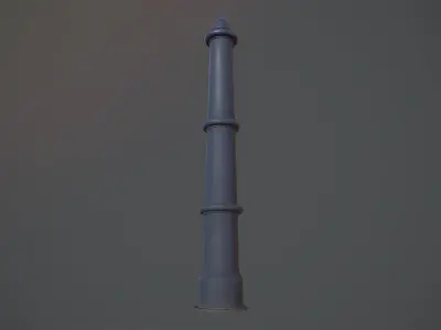 Barrier Bollard pack 5 Blue v2 Low-poly 3D model