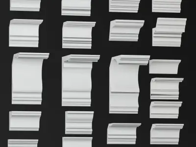 cornice set 2  20model Low-poly 3D model