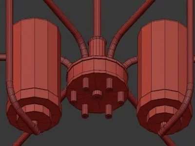 Holden 6 Light Aged Brass Chandelier 3D model