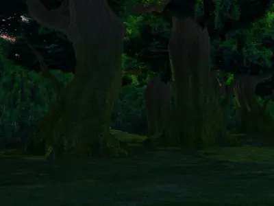 forest path tree park village 3D model