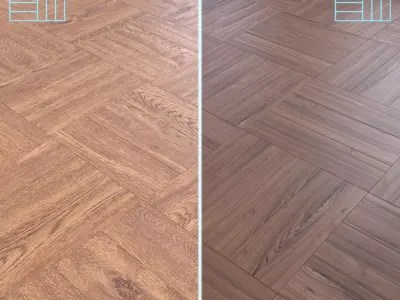 Parquet - Laminate - Wooden floor 2 in 1 Low-poly 3D model 15