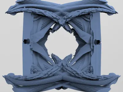 Baroque Gilded Drake frame 2 3D model
