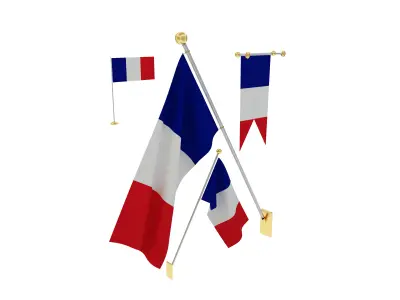 Flags of France 3D model