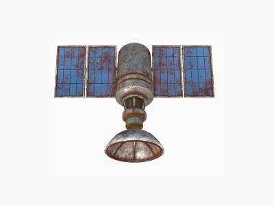 Satellite D11 Destroyed - SciFi Space Design Low-poly 3D model
