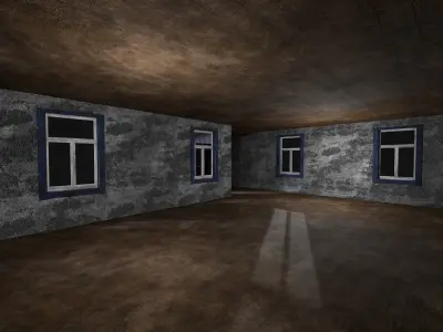 SOVIET RUSSIAN EUROPEAN HOUSES BUILDING HUT WOODEN OLD RUINED Low-poly 3D model