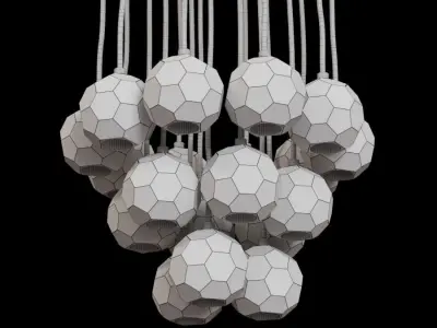 RH BOULE DE CRISTAL ROUND CLUSTER CHANDELIER 19 Brass 3D model