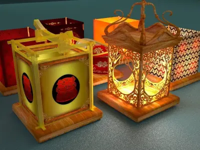 Chinese Water Lantern 3D model