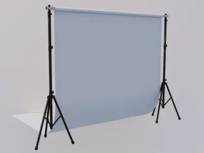 Empty Photo Studio White Backdrop Kit 3D model