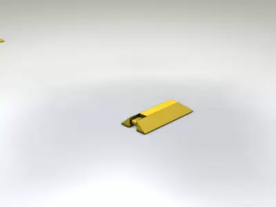 Yellow guide barrier 4 end-piece 2 Low-poly 3D model