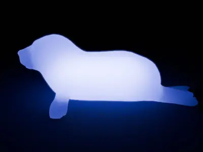 Indirect lighting of a parent and child seal 3D model
