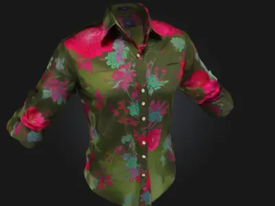 Floral Elegance Graceful Apparel Model for Fashion Free 3D model